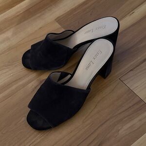 Essex Lane Women's Black Suede Mules